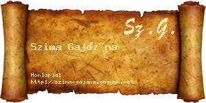 Szima Gajána névjegykártya